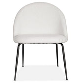 Lounge fauteuil 'NORVEGIA' in witte bouclé stof en zwart metaal